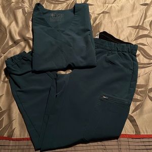 Caribbean Blue scrub set